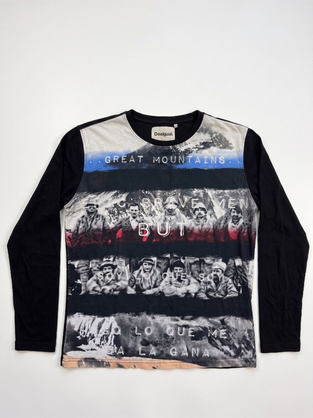 Desigual Men’s Graphic Long Sleeve T-Shirt Size M "Great Mountains